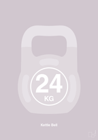plakat: kettle bell 24 kg - dusty lilac-Fitness-A1two3