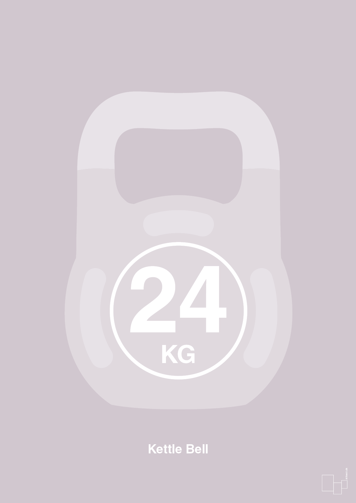 plakat: kettle bell 24 kg - dusty lilac-Fitness-A1two3
