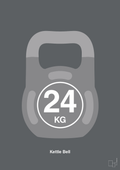 plakat: kettle bell 24 kg - graphic charcoal-Fitness-A1two3