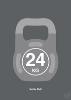 plakat: kettle bell 24 kg - graphic charcoal-Fitness-A1two3