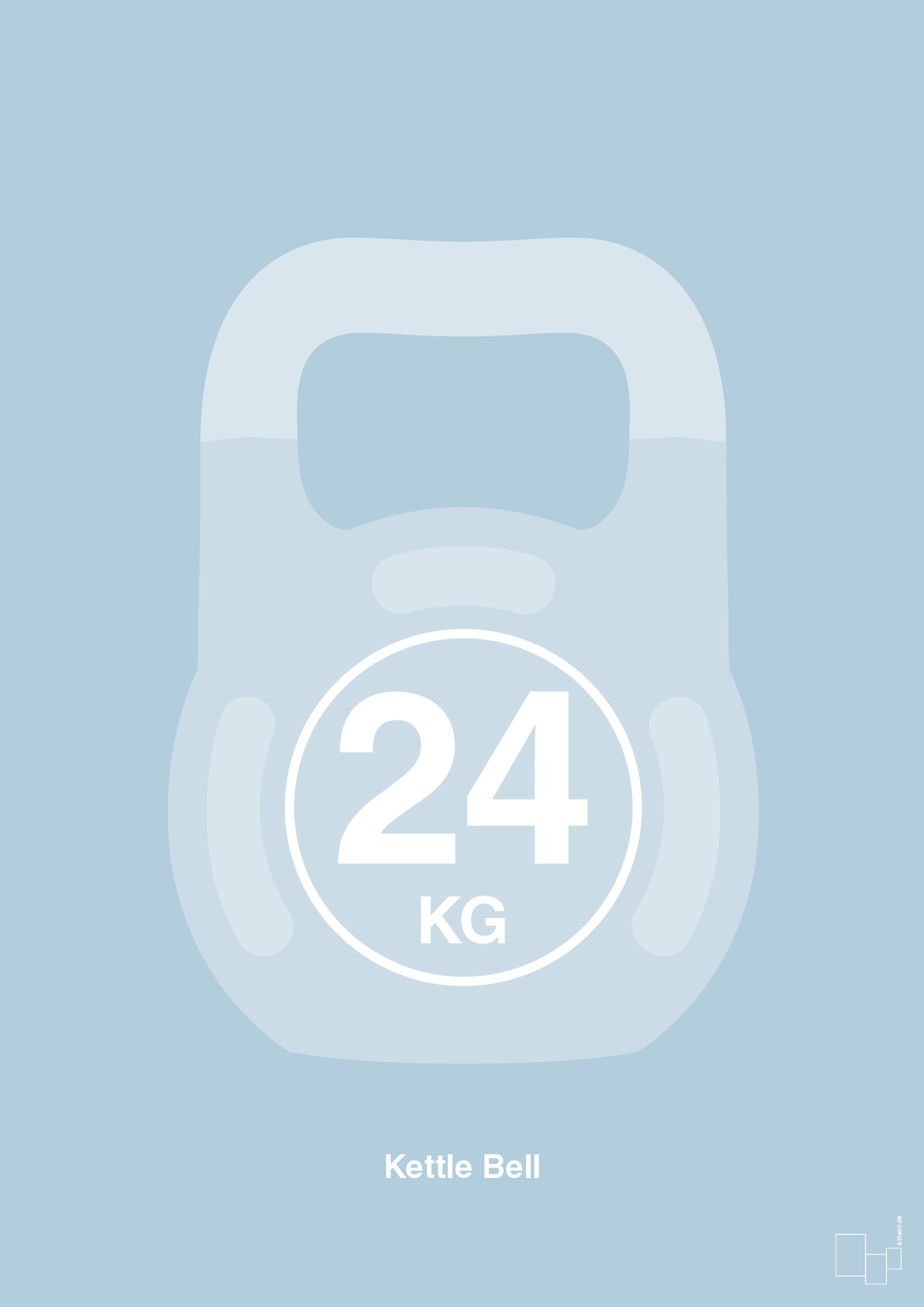 plakat: kettle bell 24 kg - heavenly blue-Fitness-A1two3