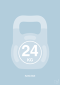 plakat: kettle bell 24 kg - heavenly blue-Fitness-A1two3