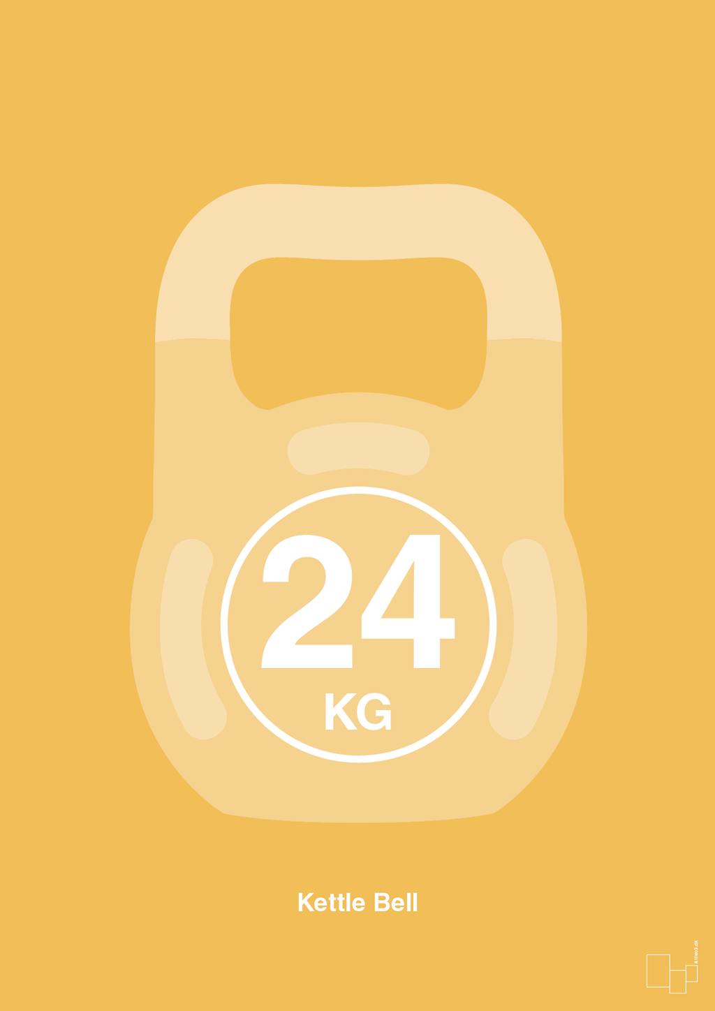 plakat: kettle bell 24 kg - honeycomb-Fitness-A1two3