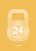 plakat: kettle bell 24 kg - honeycomb-Fitness-A1two3