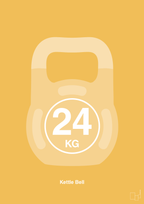 plakat: kettle bell 24 kg - honeycomb-Fitness-A1two3