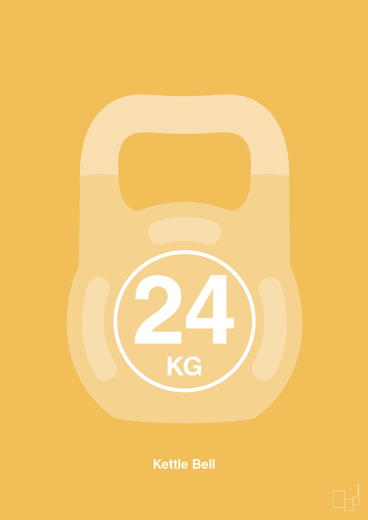 plakat: kettle bell 24 kg - honeycomb-Fitness-A1two3
