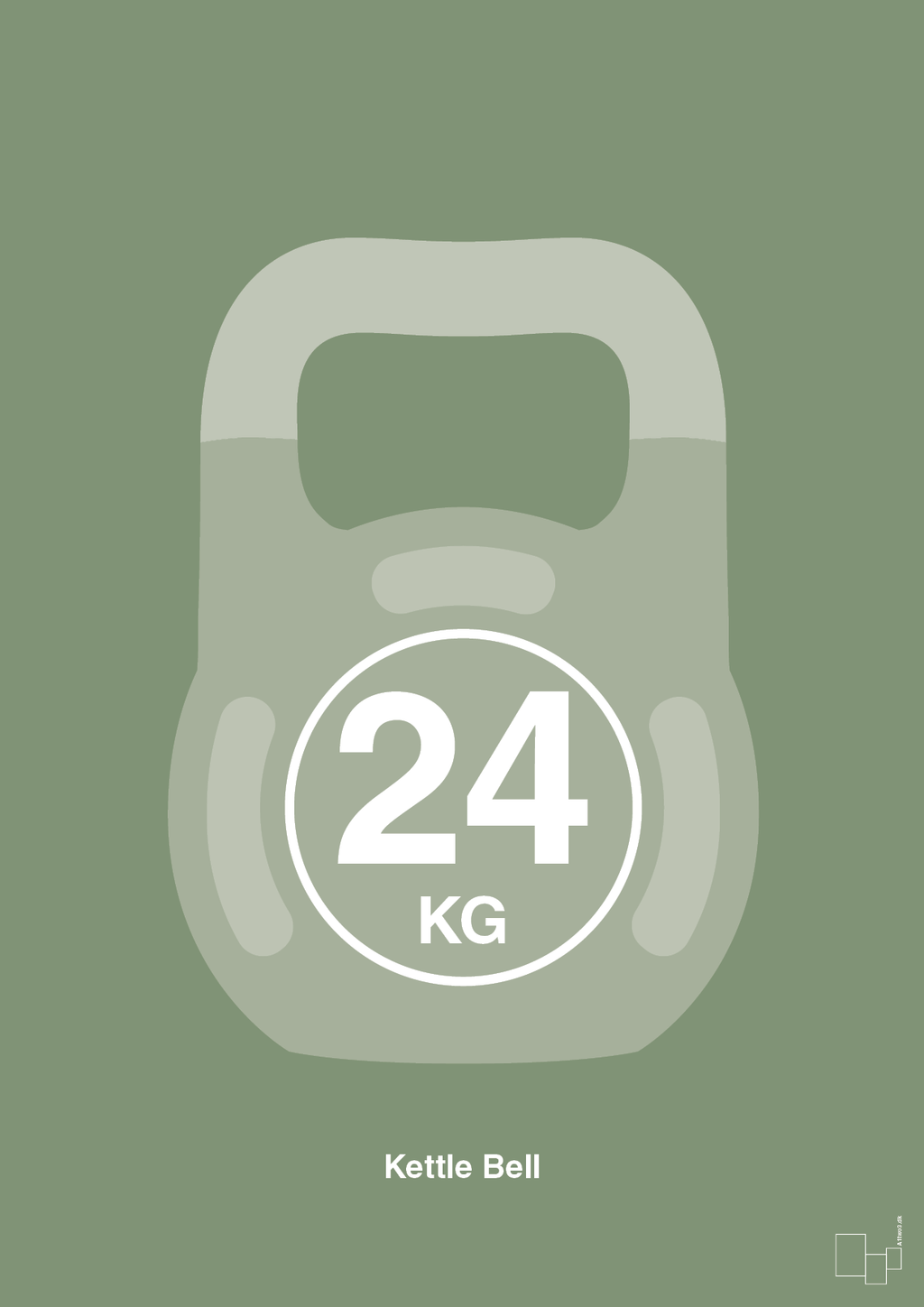 plakat: kettle bell 24 kg - jade-Fitness-A1two3