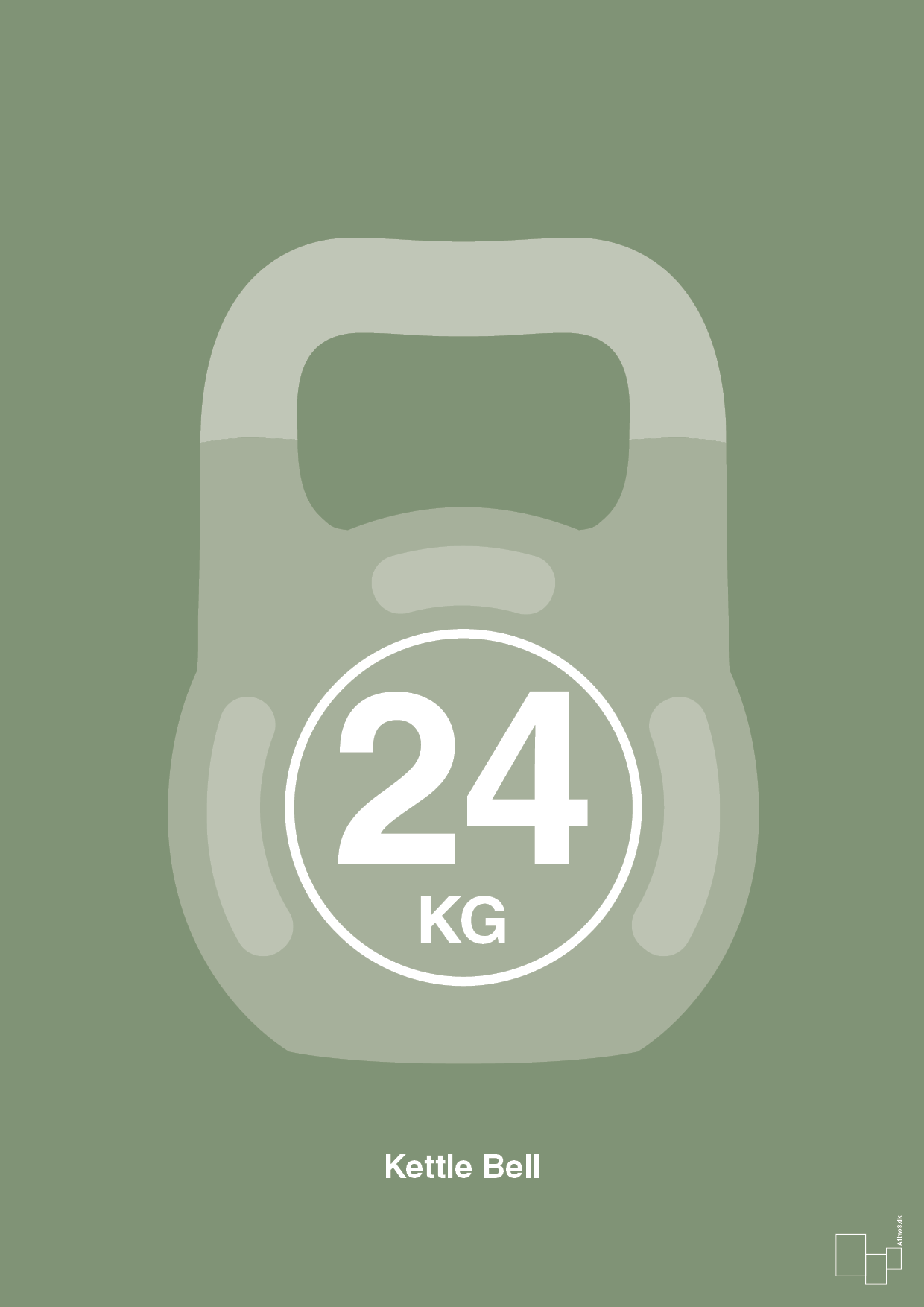 plakat: kettle bell 24 kg - jade-Fitness-A1two3
