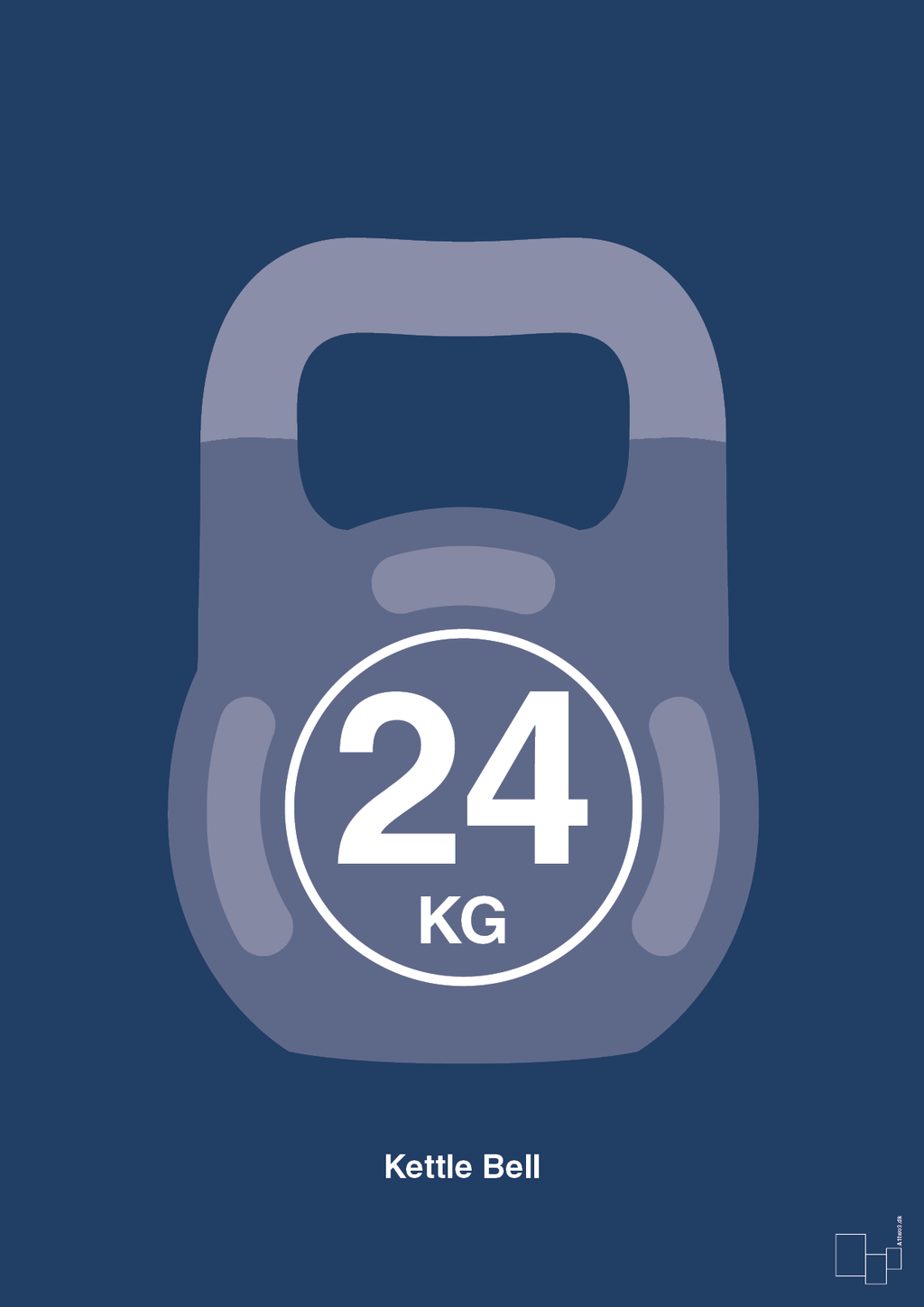 plakat: kettle bell 24 kg - lapis blue-Fitness-A1two3