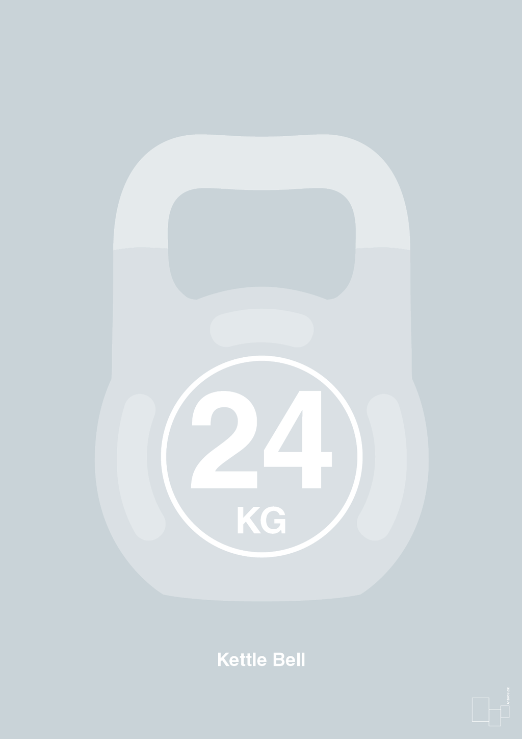 plakat: kettle bell 24 kg - light drizzle-Fitness-A1two3