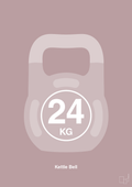 plakat: kettle bell 24 kg - light rose-Fitness-A1two3