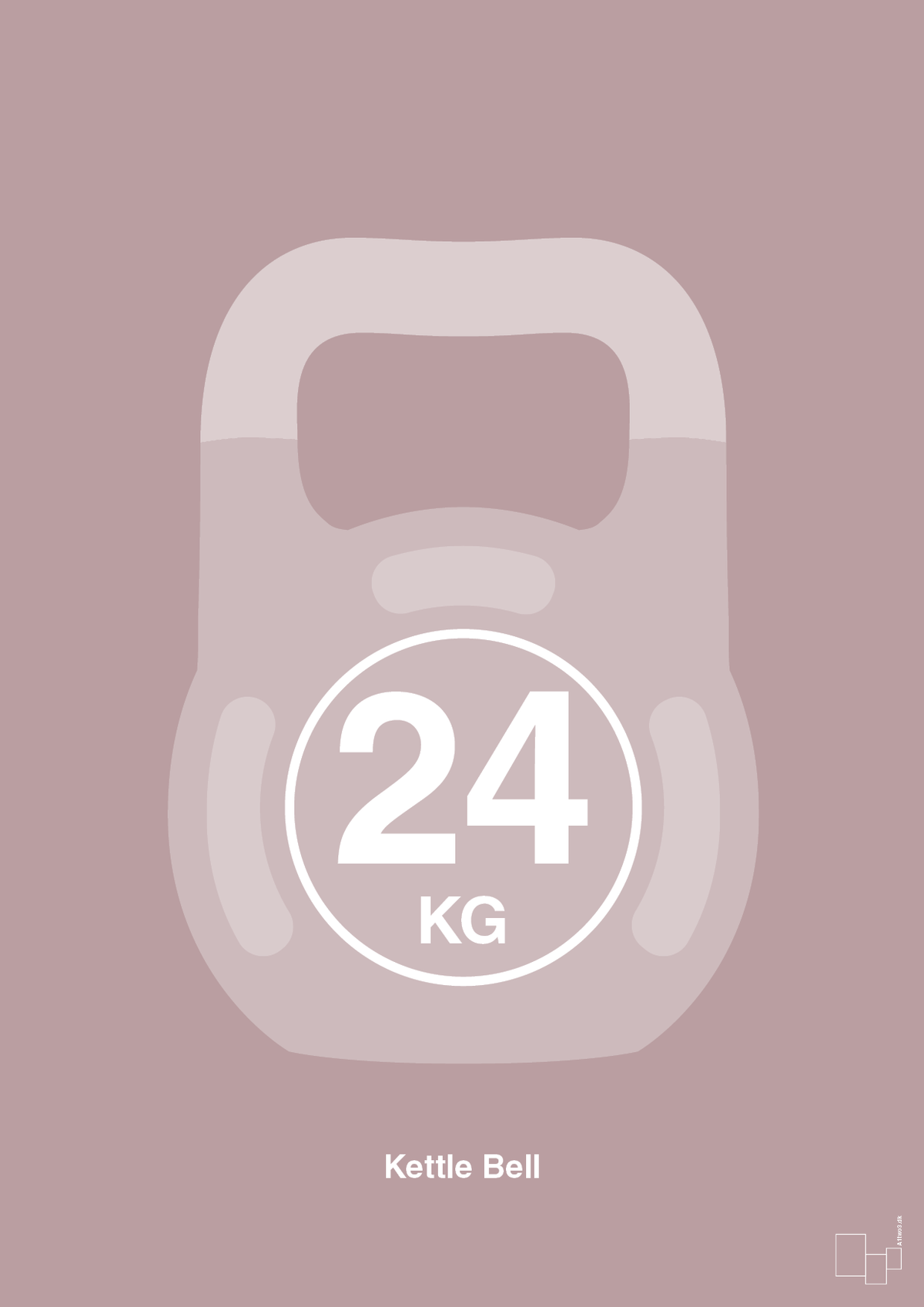 plakat: kettle bell 24 kg - light rose-Fitness-A1two3