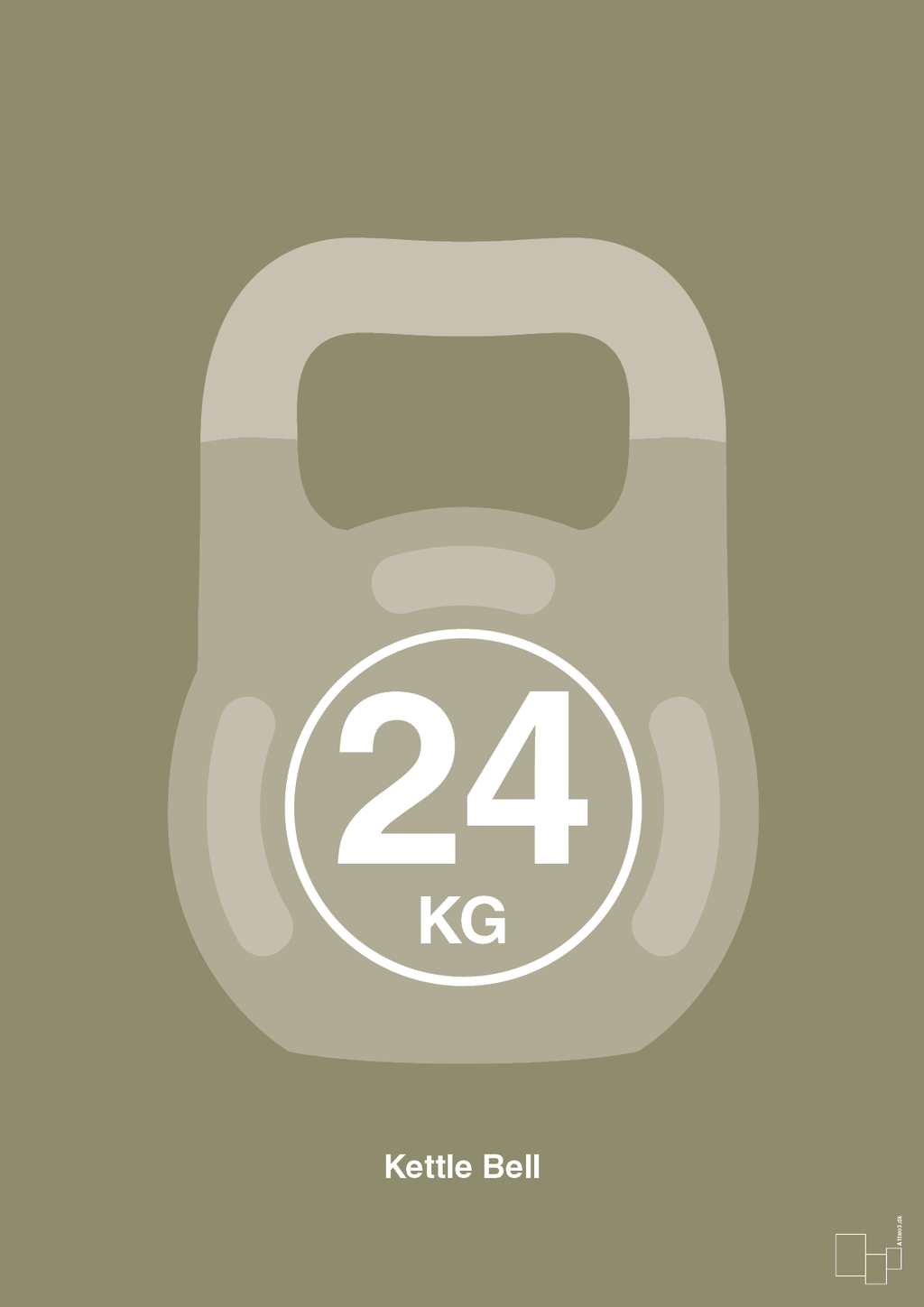 plakat: kettle bell 24 kg - misty forrest-Fitness-A1two3