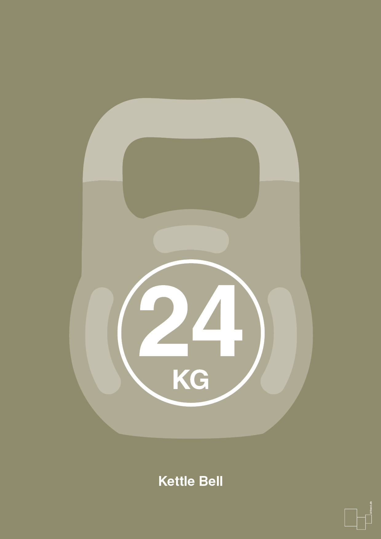plakat: kettle bell 24 kg - misty forrest-Fitness-A1two3