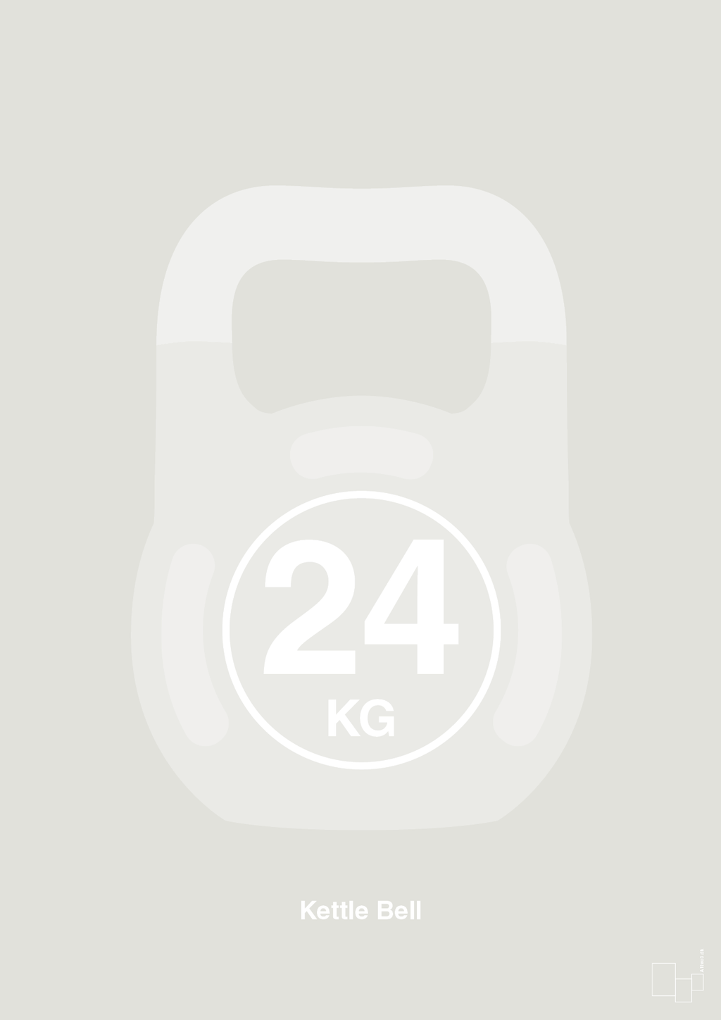 plakat: kettle bell 24 kg - painters white-Fitness-A1two3