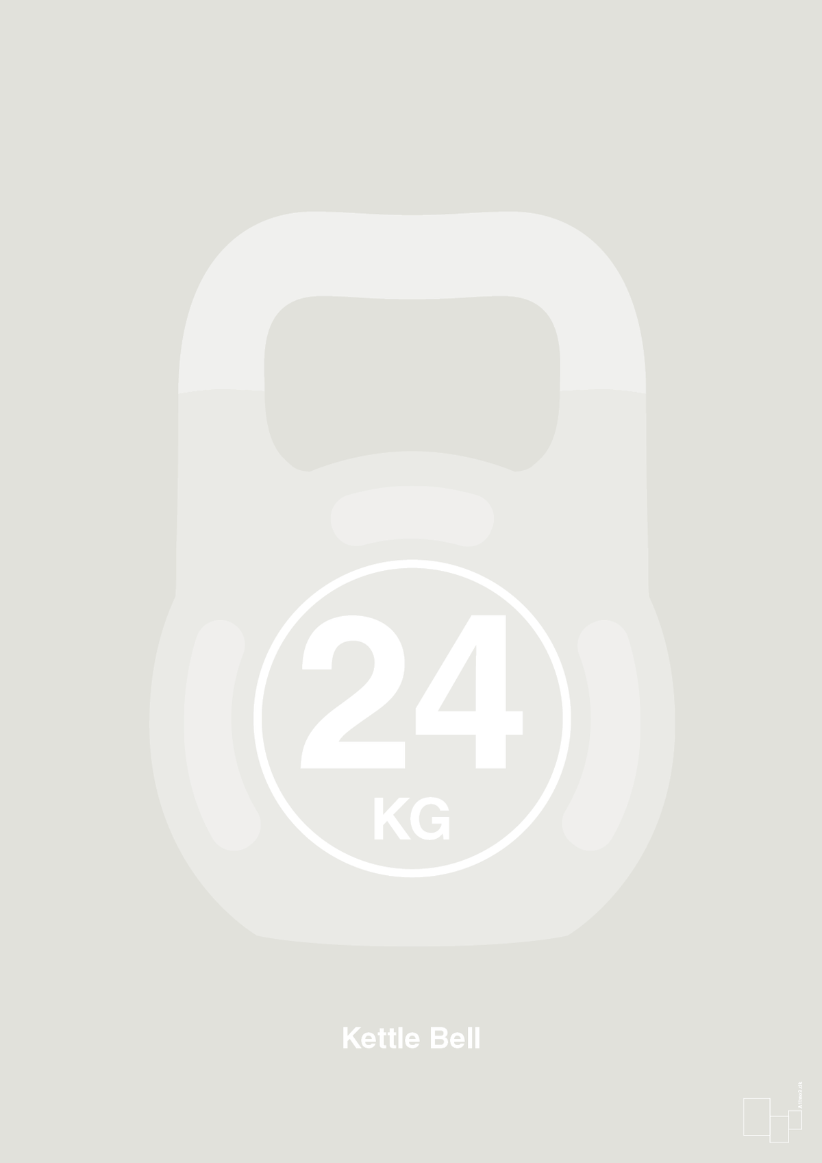 plakat: kettle bell 24 kg - painters white-Fitness-A1two3