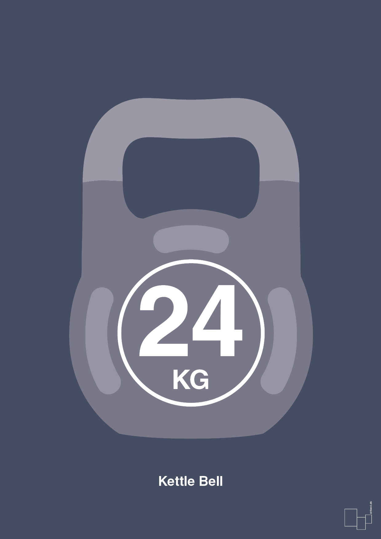 Kettle bell 24 kg - petrol-Fitness-A1two3