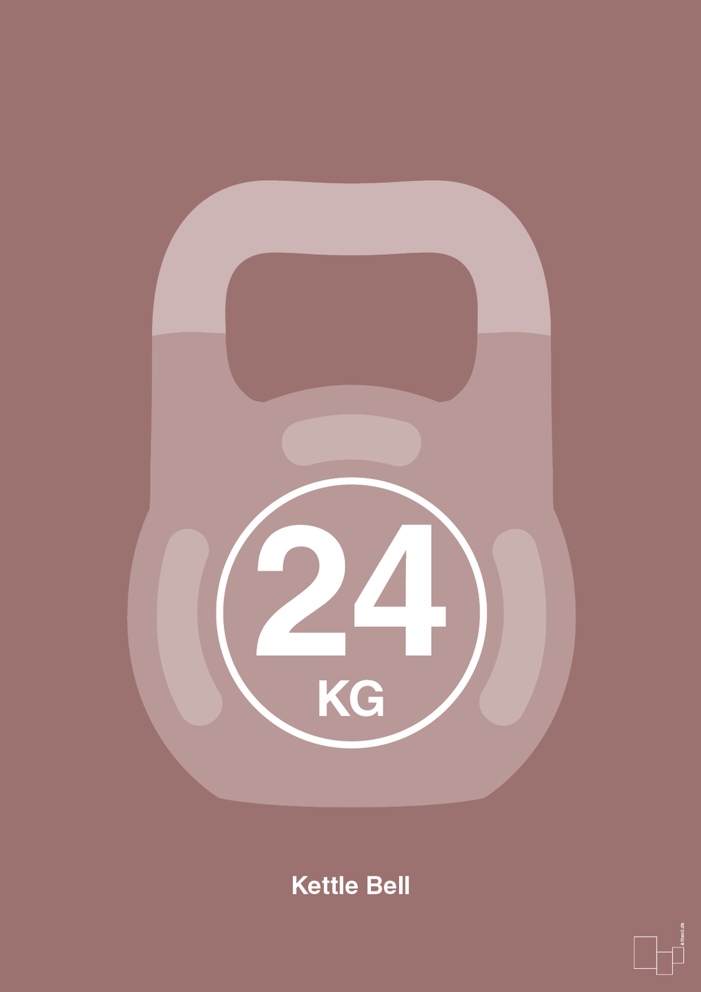 plakat: kettle bell 24 kg - plum-Fitness-A1two3