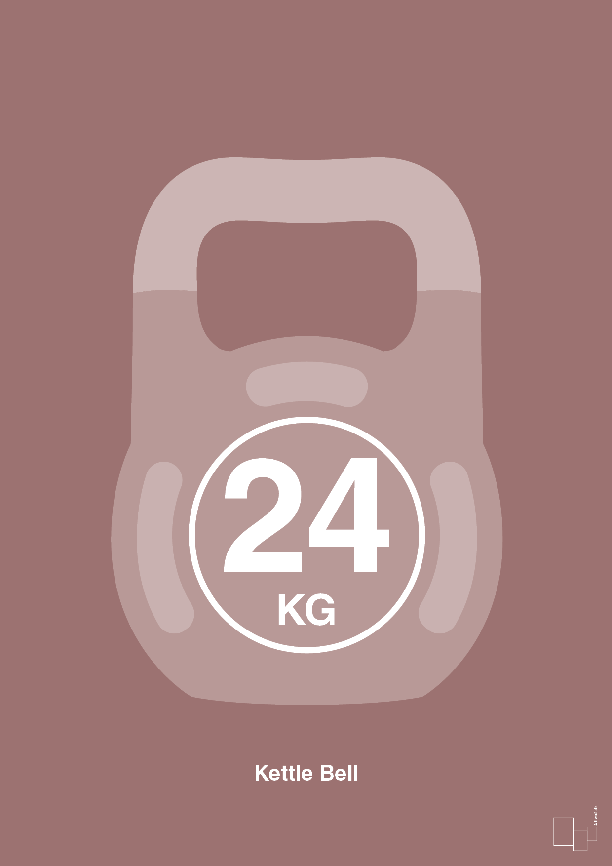 plakat: kettle bell 24 kg - plum-Fitness-A1two3