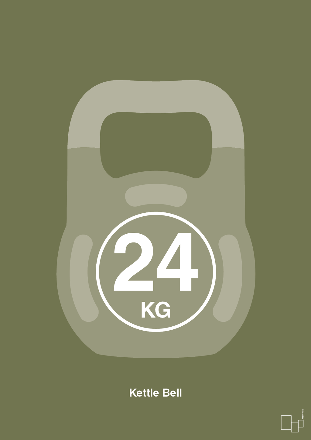 plakat: kettle bell 24 kg - secret meadow-Fitness-A1two3