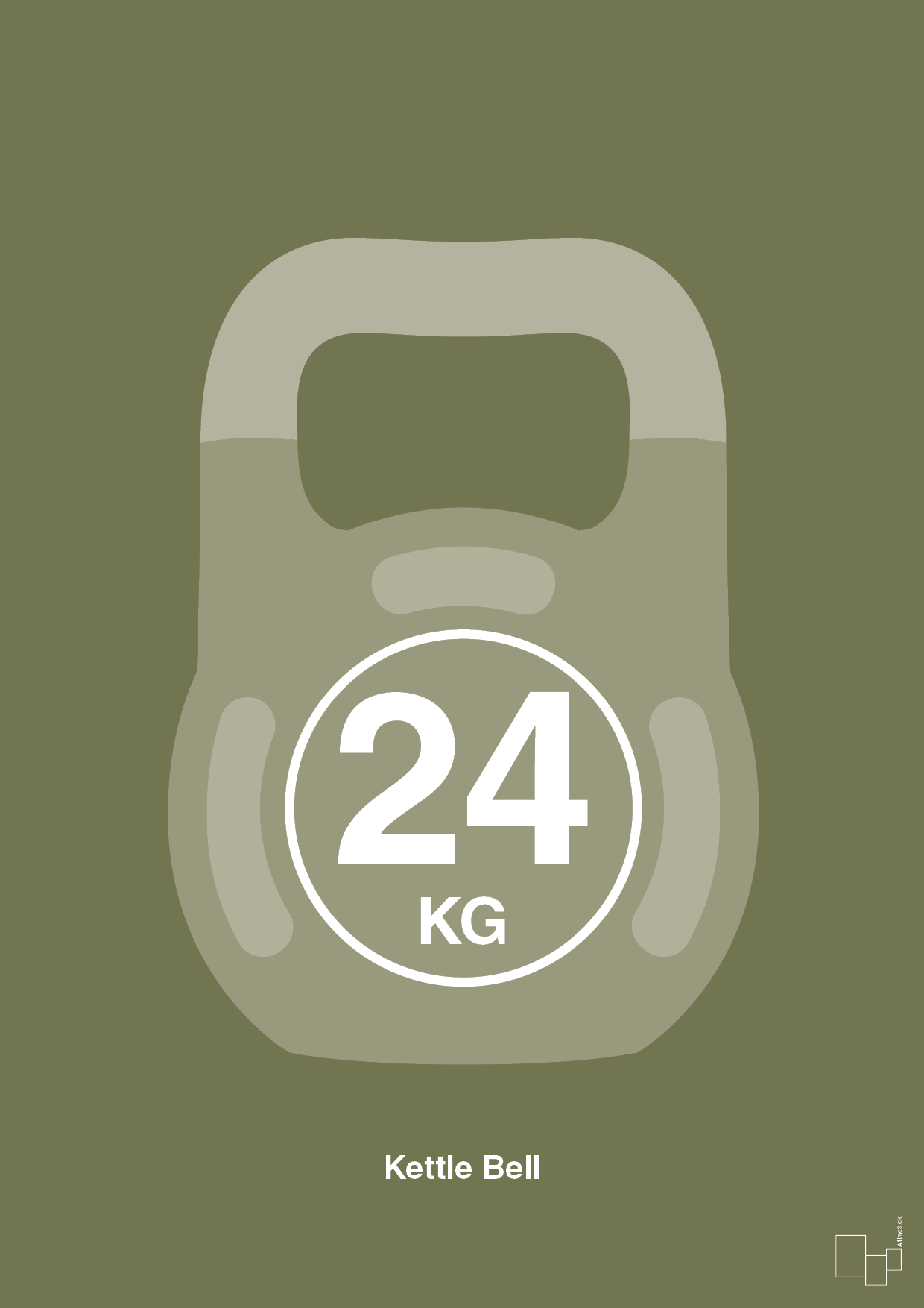plakat: kettle bell 24 kg - secret meadow-Fitness-A1two3