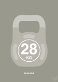plakat: kettle bell 28 kg - battleship gray-Fitness-A1two3
