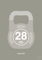 plakat: kettle bell 28 kg - battleship gray-Fitness-A1two3