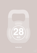 plakat: kettle bell 28 kg - broken beige-Fitness-A1two3