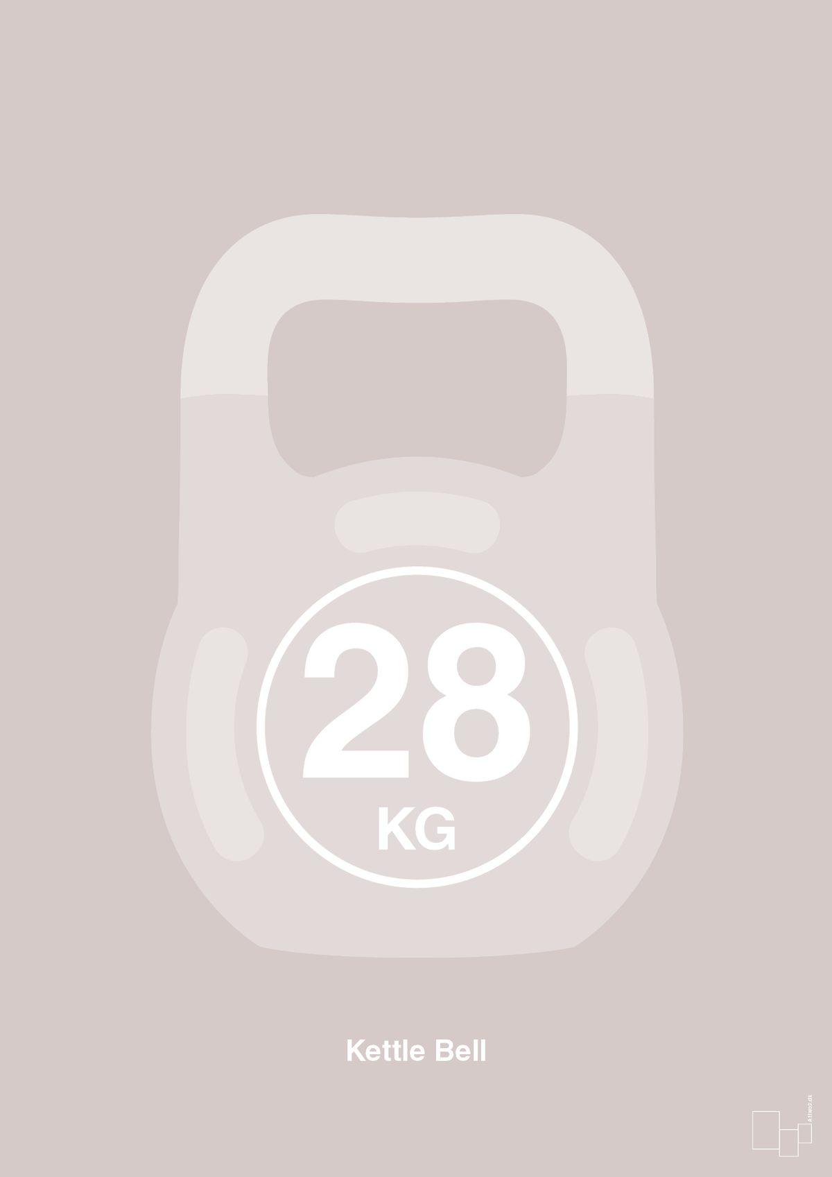 plakat: kettle bell 28 kg - broken beige-Fitness-A1two3