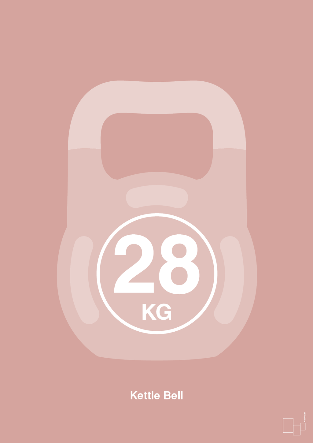 plakat: kettle bell 28 kg - bubble shell-Fitness-A1two3