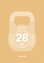 plakat: kettle bell 28 kg - charismatic-Fitness-A1two3