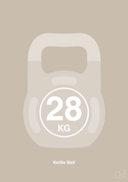 plakat: kettle bell 28 kg - creamy mushroom-Fitness-A1two3