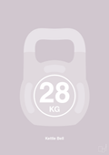 plakat: kettle bell 28 kg - dusty lilac-Fitness-A1two3