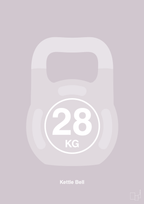 plakat: kettle bell 28 kg - dusty lilac-Fitness-A1two3