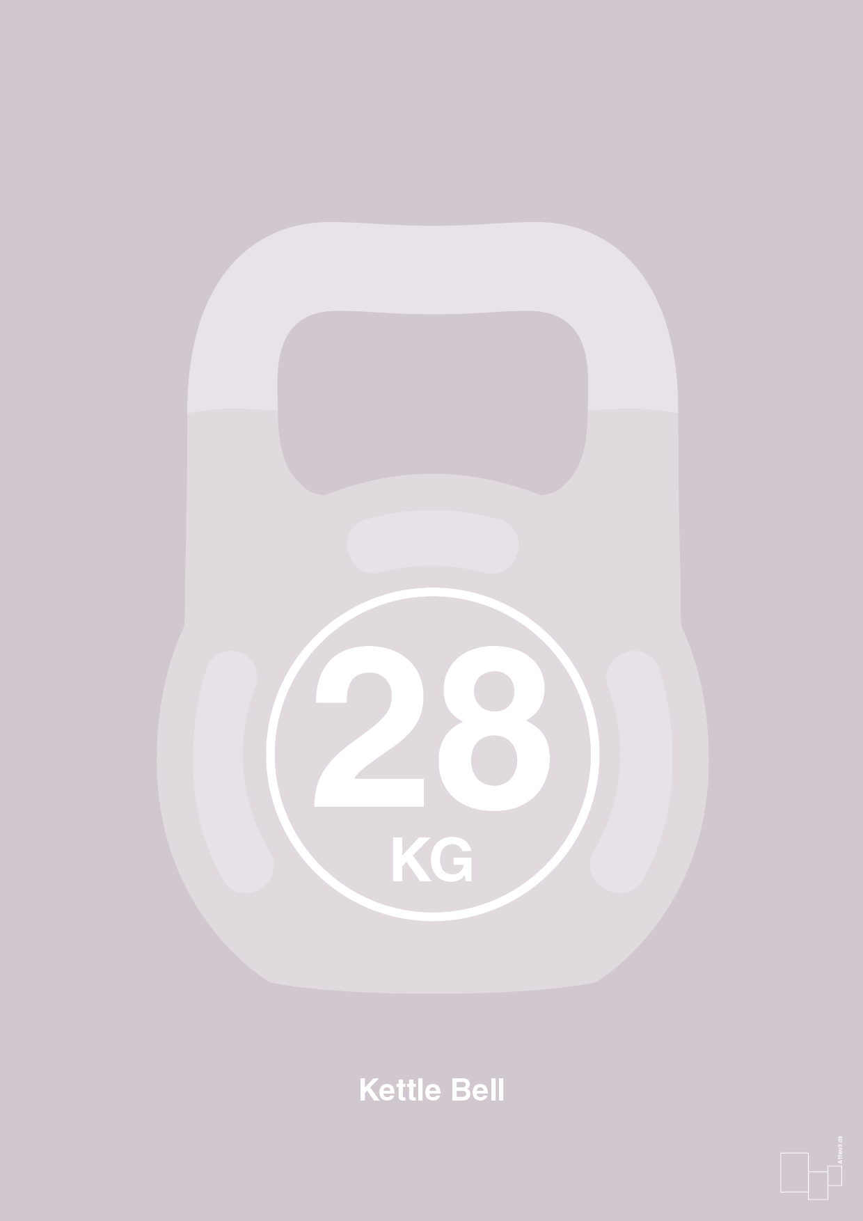plakat: kettle bell 28 kg - dusty lilac-Fitness-A1two3