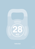 plakat: kettle bell 28 kg - heavenly blue-Fitness-A1two3