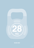 plakat: kettle bell 28 kg - heavenly blue-Fitness-A1two3