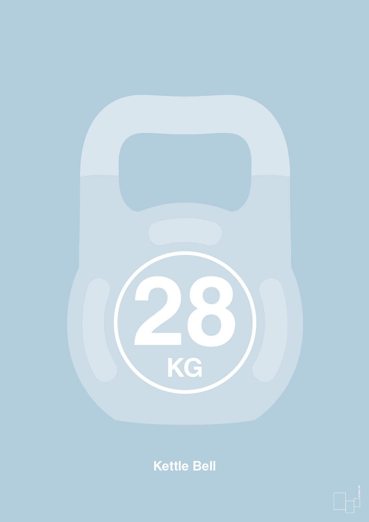 plakat: kettle bell 28 kg - heavenly blue-Fitness-A1two3