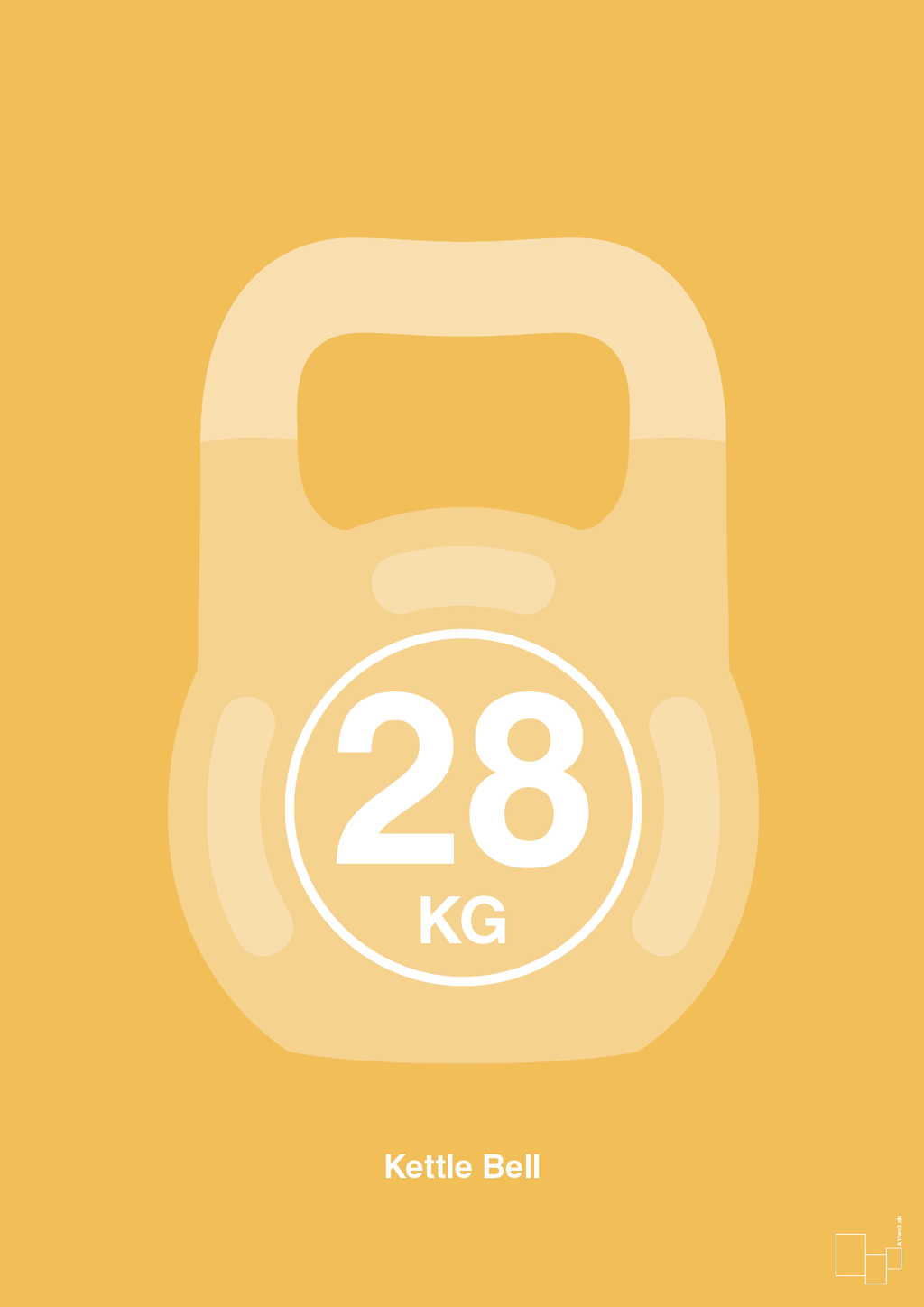 plakat: kettle bell 28 kg - honeycomb-Fitness-A1two3