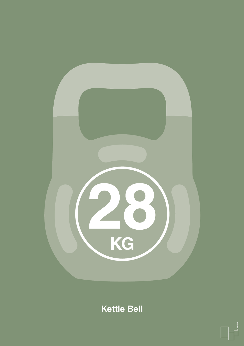 plakat: kettle bell 28 kg - jade-Fitness-A1two3