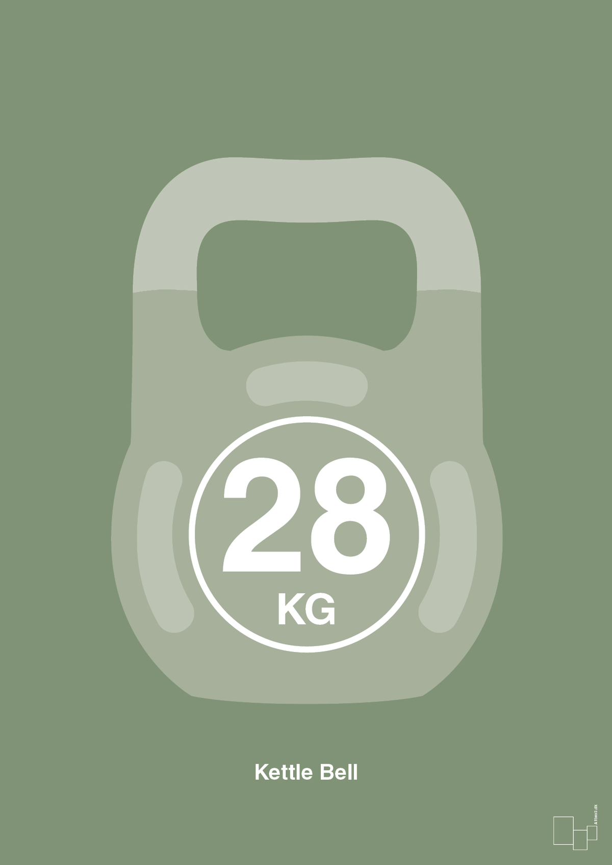 plakat: kettle bell 28 kg - jade-Fitness-A1two3
