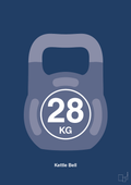 plakat: kettle bell 28 kg - lapis blue-Fitness-A1two3