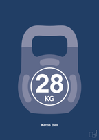 plakat: kettle bell 28 kg - lapis blue-Fitness-A1two3