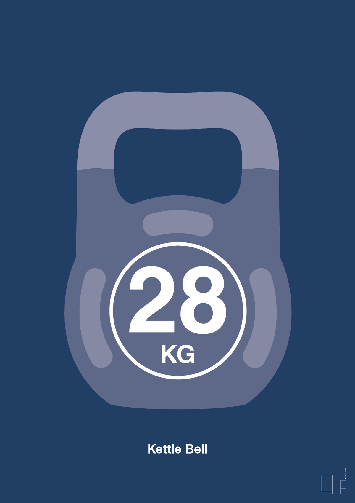 plakat: kettle bell 28 kg - lapis blue-Fitness-A1two3