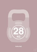 plakat: kettle bell 28 kg - light rose-Fitness-A1two3
