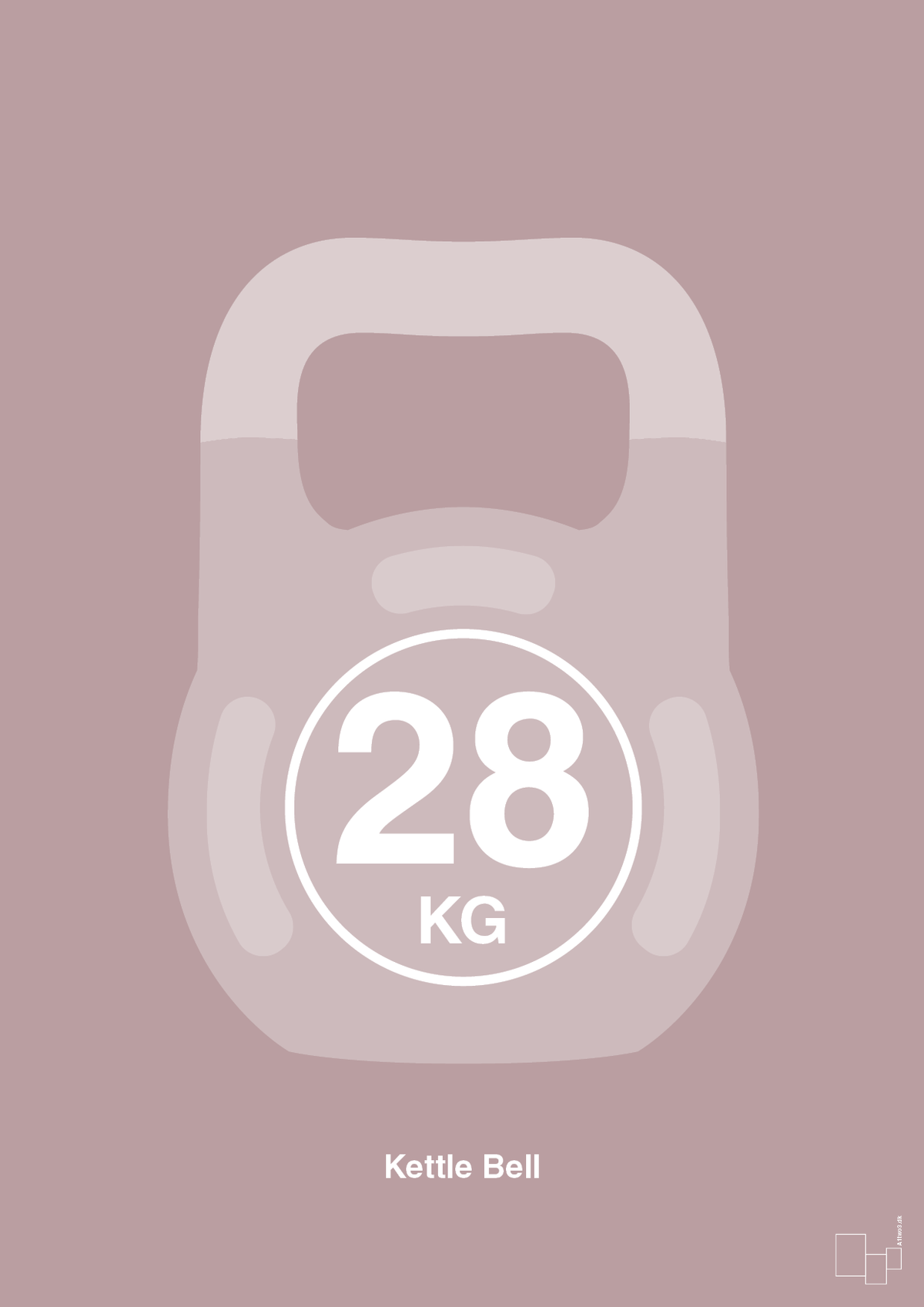 plakat: kettle bell 28 kg - light rose-Fitness-A1two3