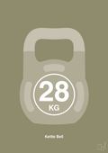 plakat: kettle bell 28 kg - misty forrest-Fitness-A1two3