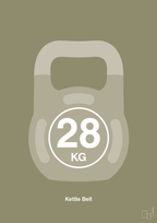 plakat: kettle bell 28 kg - misty forrest-Fitness-A1two3