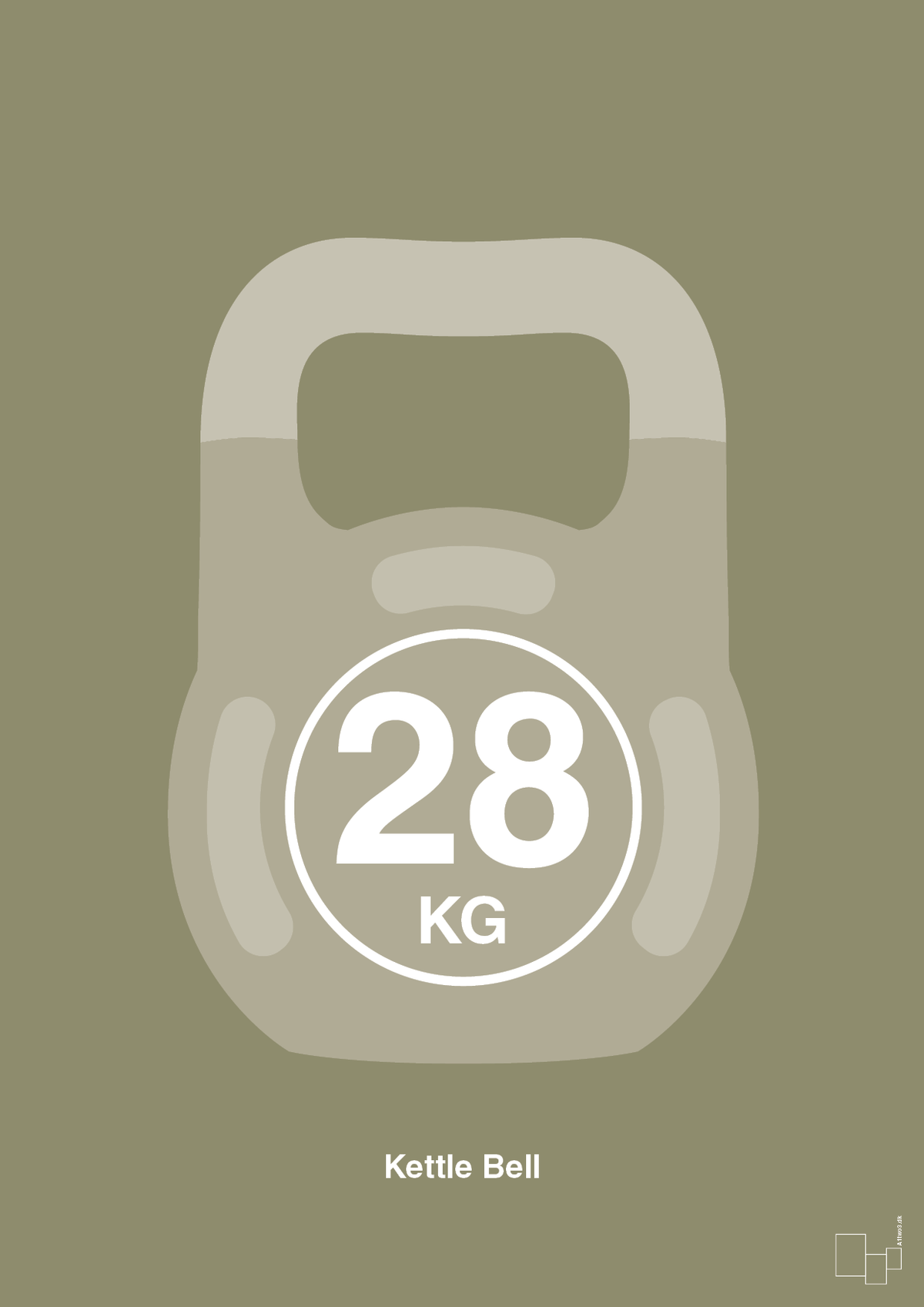 plakat: kettle bell 28 kg - misty forrest-Fitness-A1two3