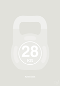 plakat: kettle bell 28 kg - painters white-Fitness-A1two3
